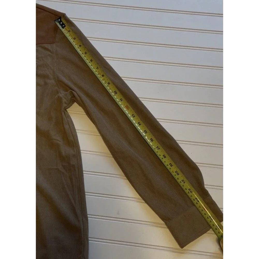NWT Yousify Men's XL Lightweight Brown Corduroy Western Pearl Snap Shacket Boho